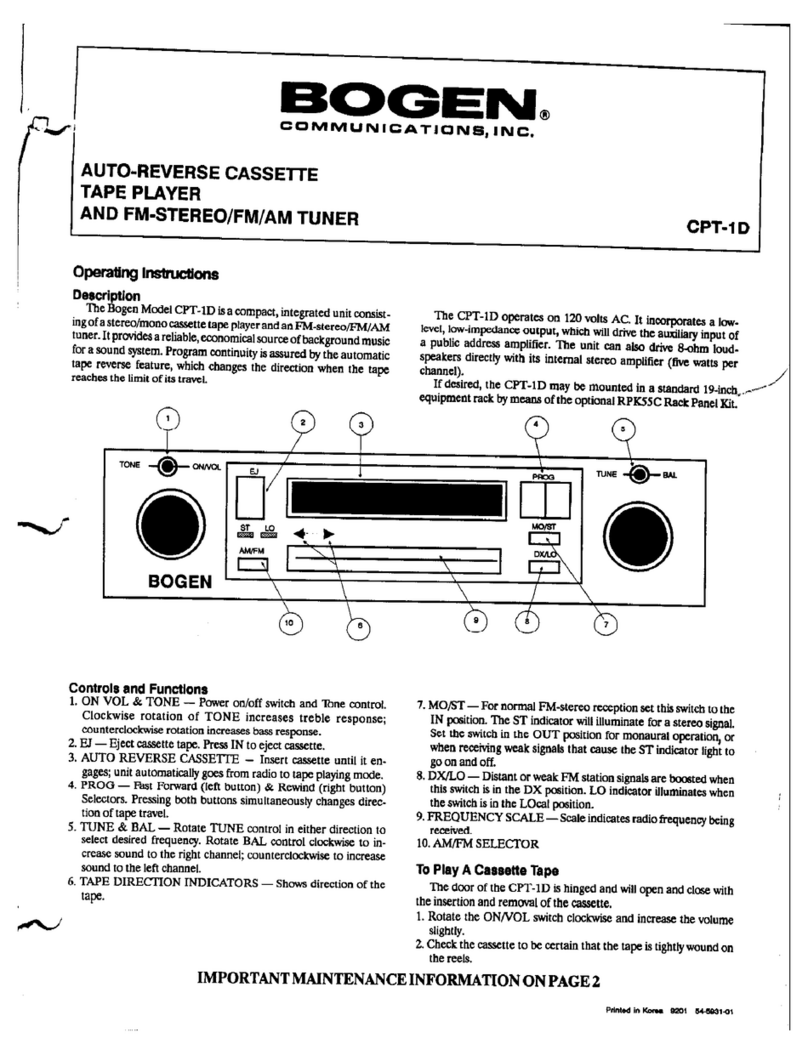 Bogen CPT-1D Manuel utilisateur