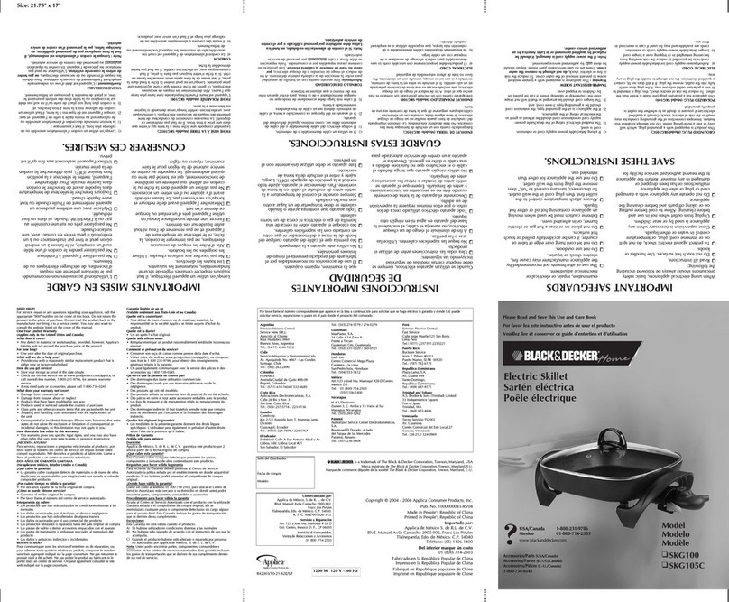 Black & Decker SKG100 Instructions d'installation