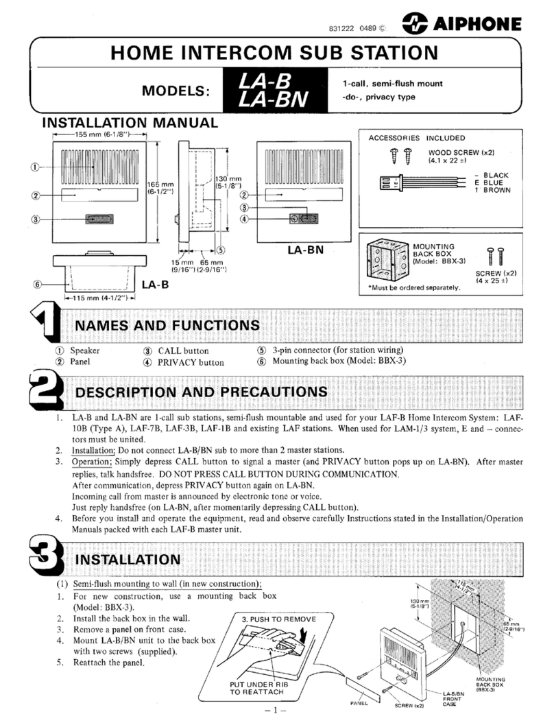 Aiphone LA-B Manuel utilisateur