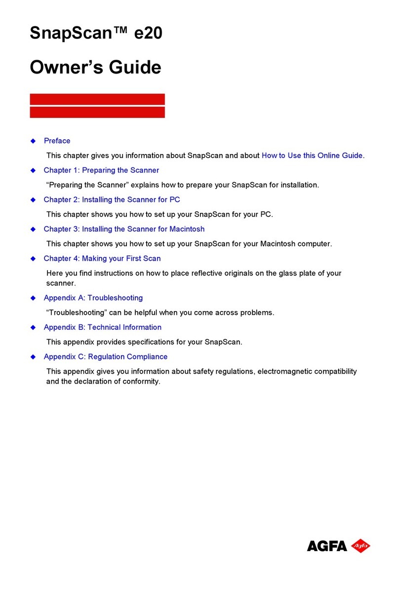 AGFA SnapScan e20 Manuel utilisateur