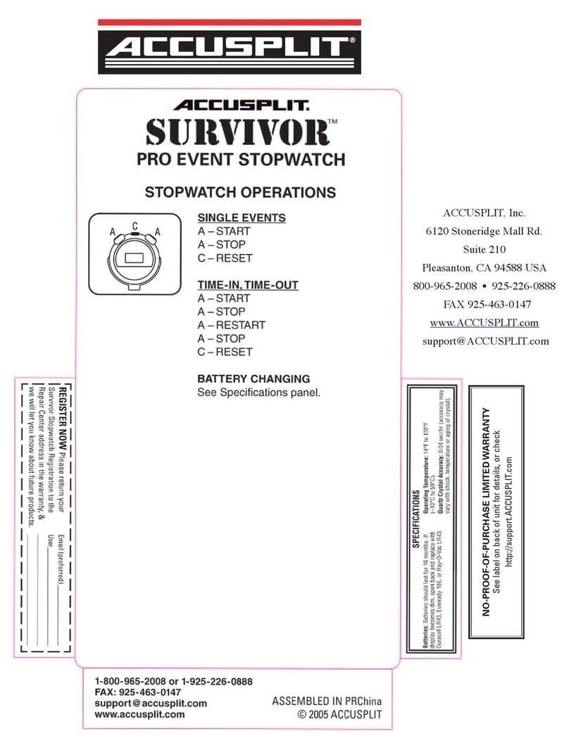 Accusplit Survivor S3E Manuel utilisateur Accusplit Survivor S3E Manuel utilisateur
