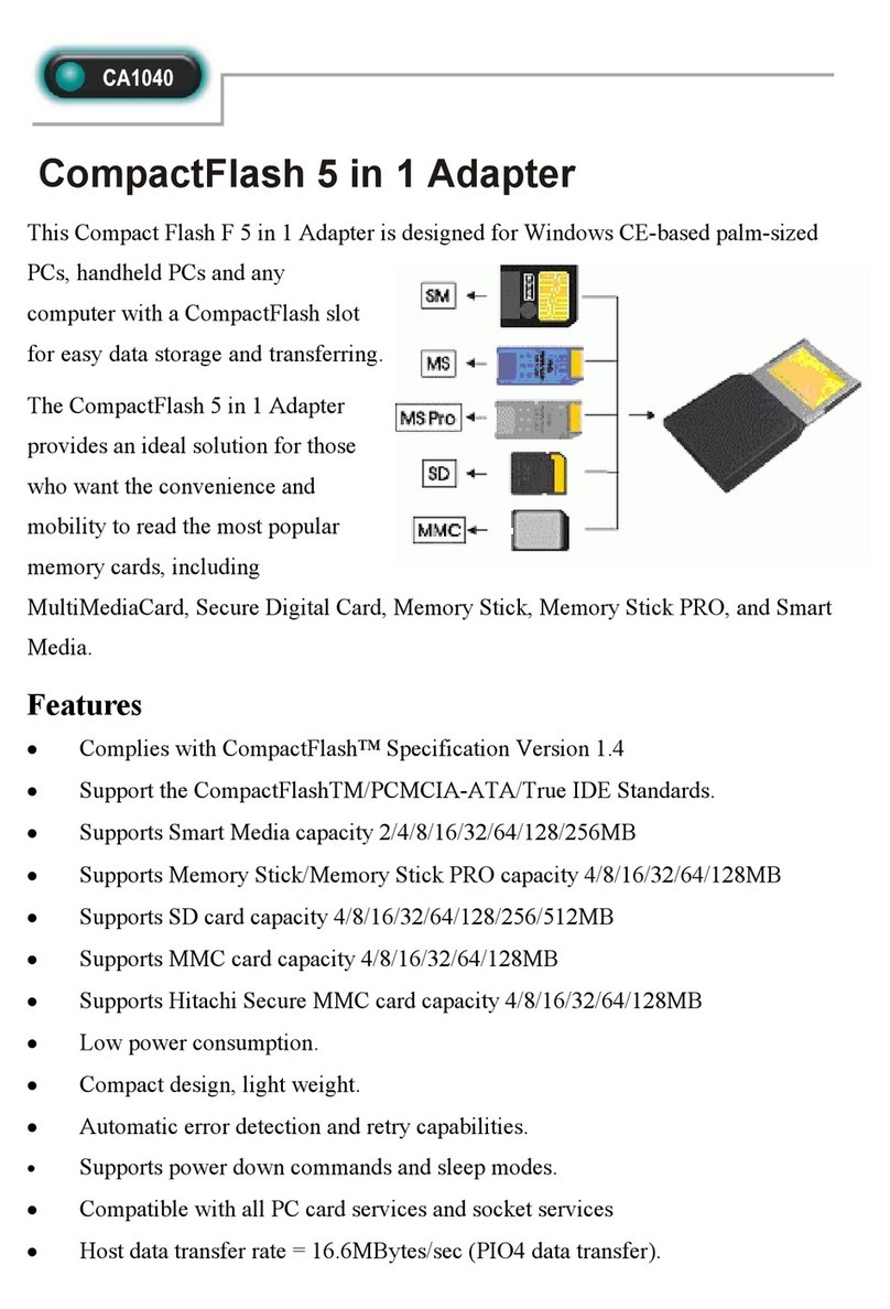 Abocom CompactFlash CA1040 Manuel utilisateur Abocom CompactFlash CA1040 Manuel utilisateur