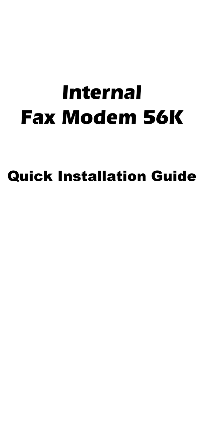 Abocom Internal Fax Modem 56K Manuel utilisateur