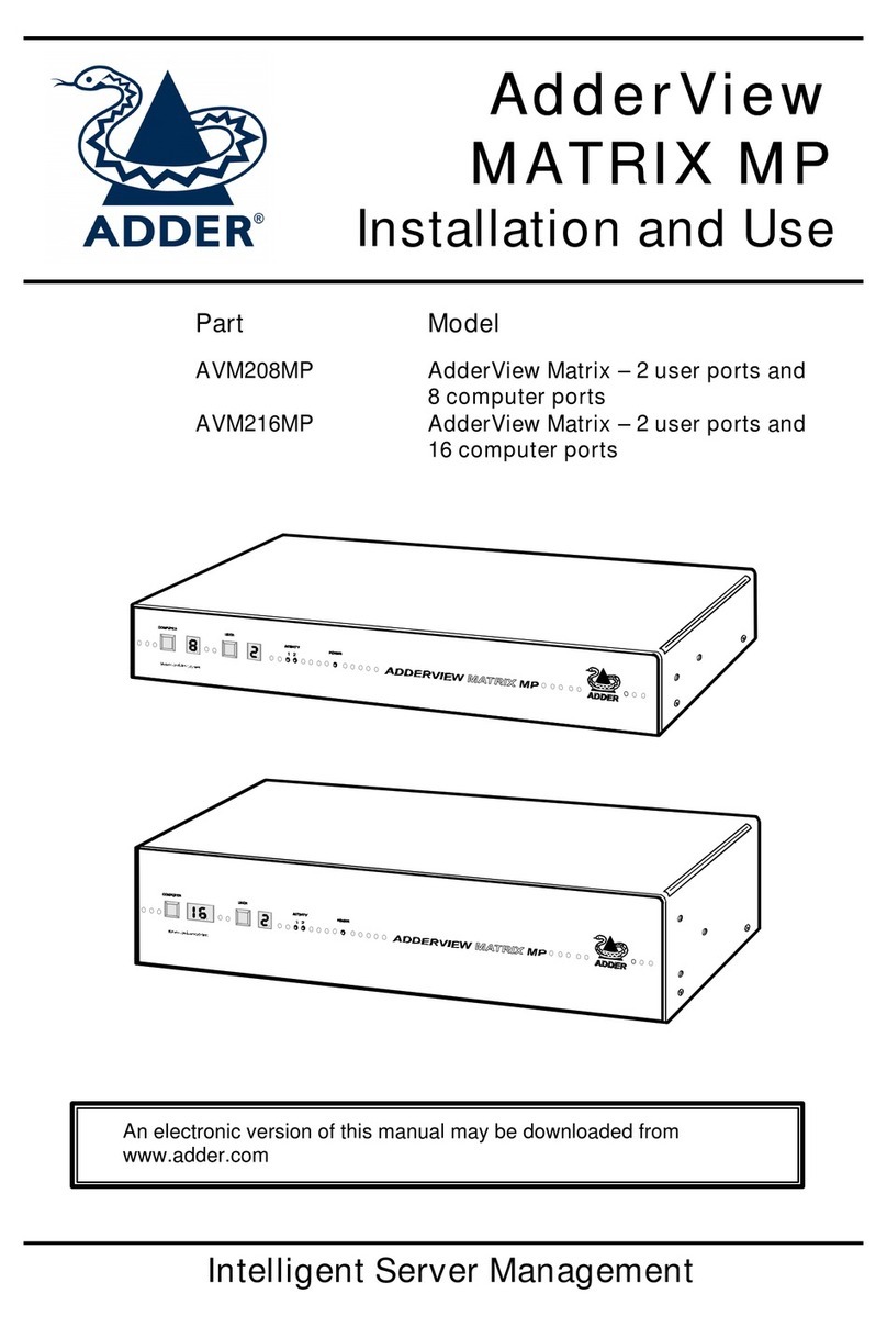 ADDER AdderView Matrix AVM208MP Guide de démarrage rapide