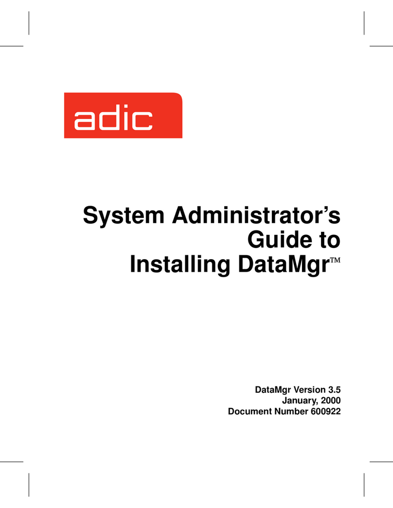 ADIC DataMgr Version 3.5 Manuel de service ADIC DataMgr Version 3.5 Manuel de service