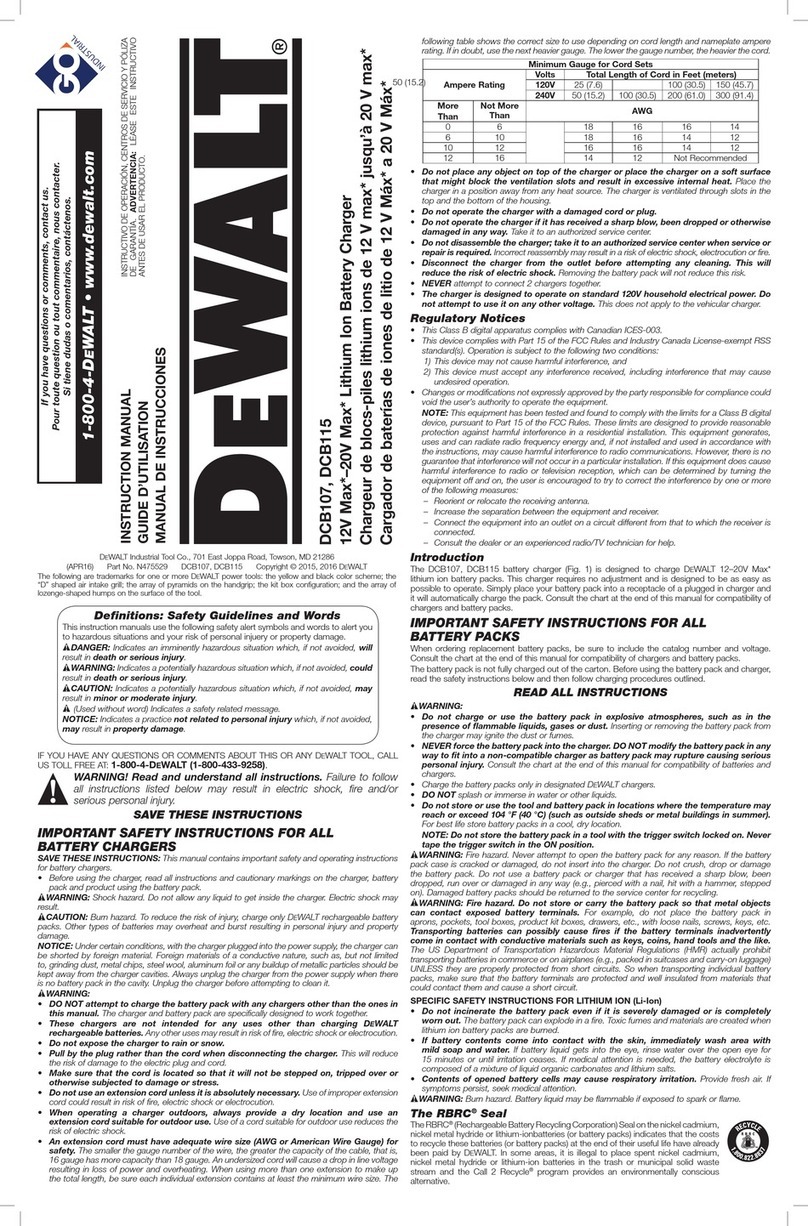 DeWalt DCB107 Manuel utilisateur