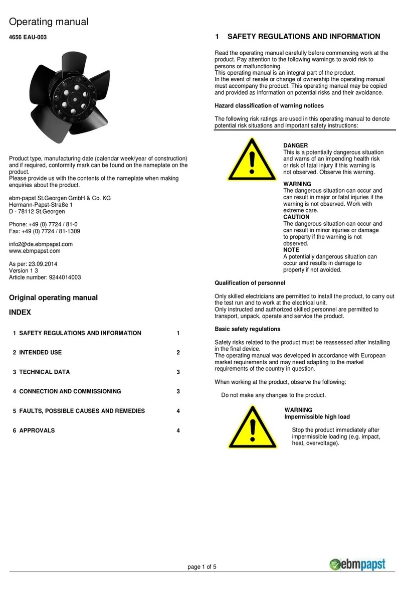 Ebmpapst 4656 EAU-003 Manuel utilisateur