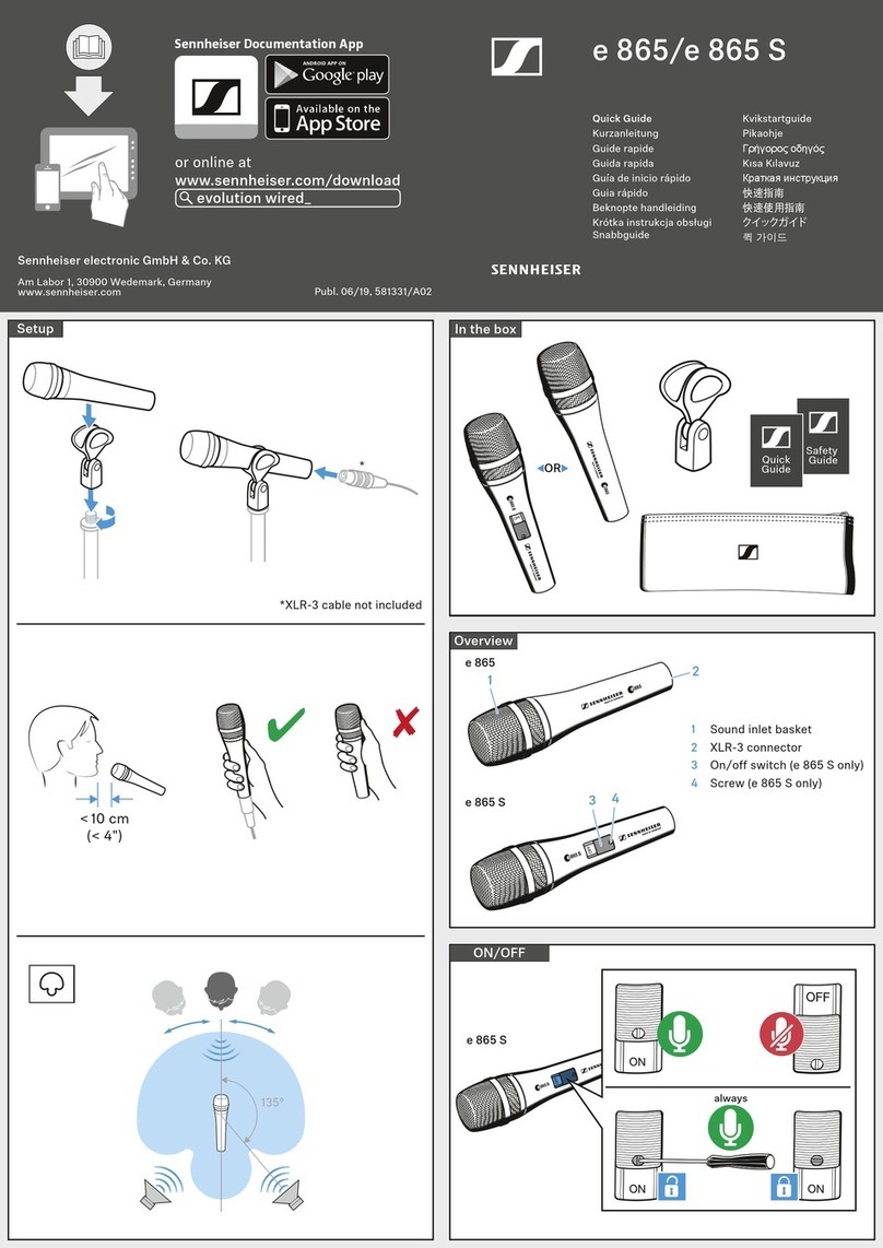 Sennheiser Evolution E865 Manuel utilisateur Sennheiser Evolution E865 Manuel utilisateur
