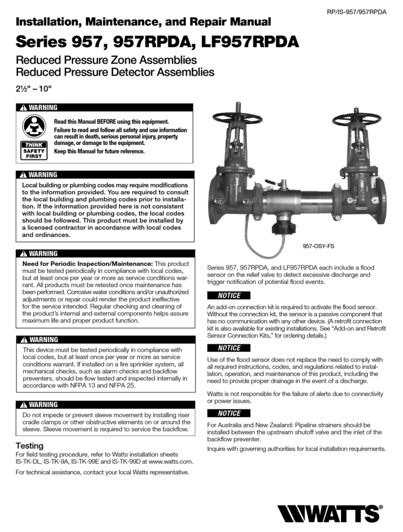 Watts 957 Series Mode d'emploi
