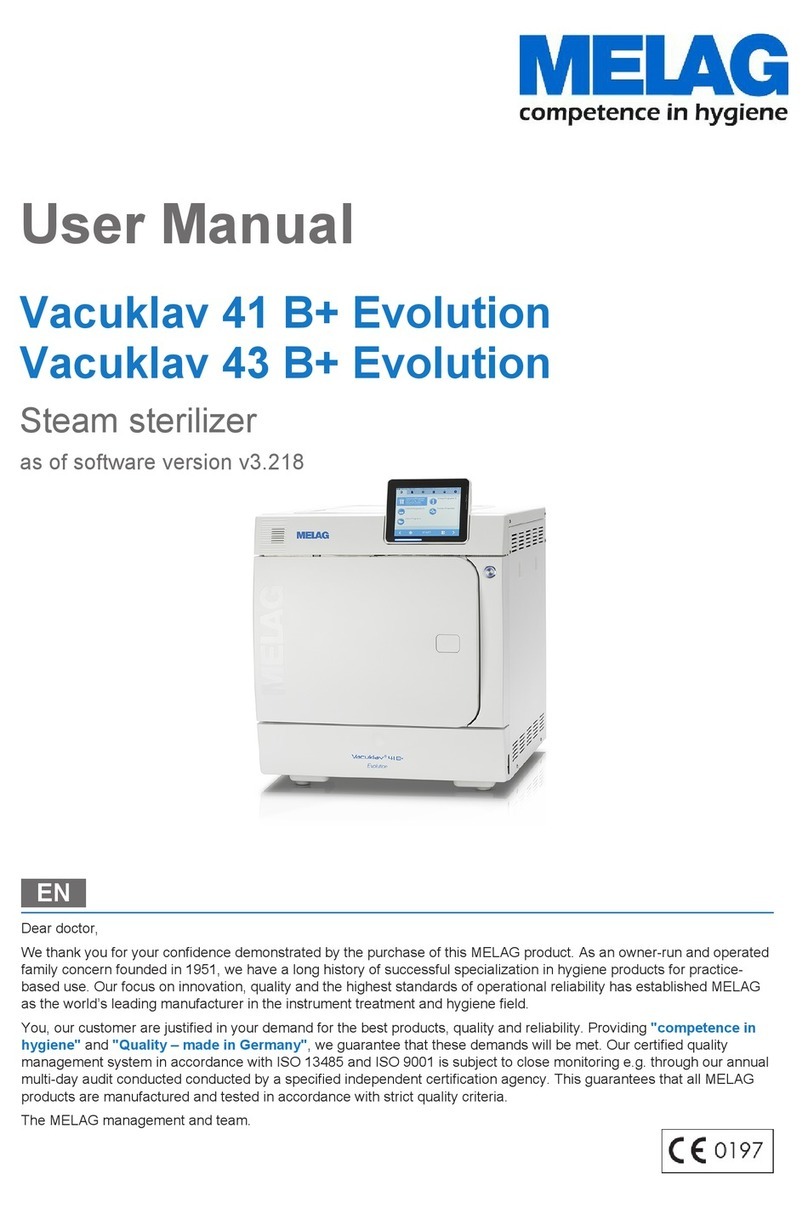 MELAG Vacuklav 41 B+ Evolution Manuel utilisateur MELAG Vacuklav 41 B+ Evolution Manuel utilisateur