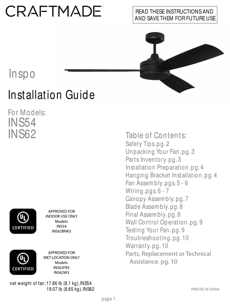 Craftmade Inspo INS54 Manuel utilisateur