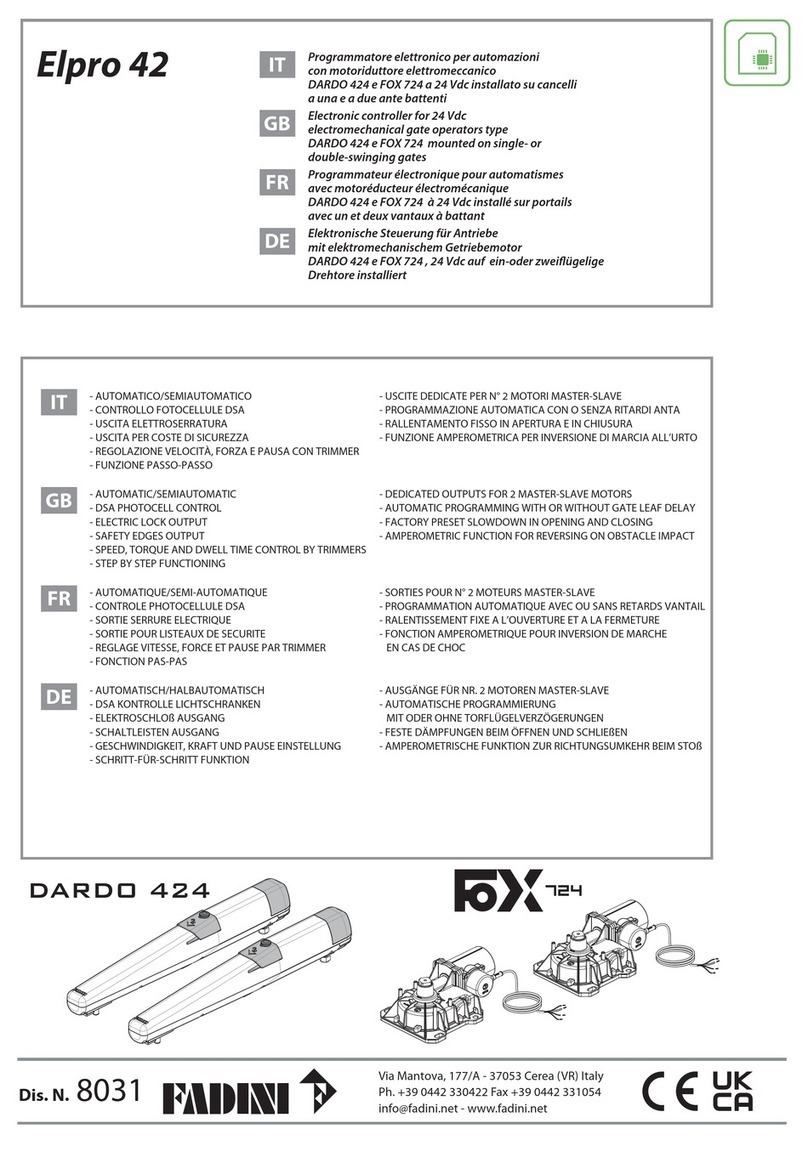 fadini DARDO 424 e FOX 724 Manuel utilisateur fadini DARDO 424 e FOX 724 Manuel utilisateur