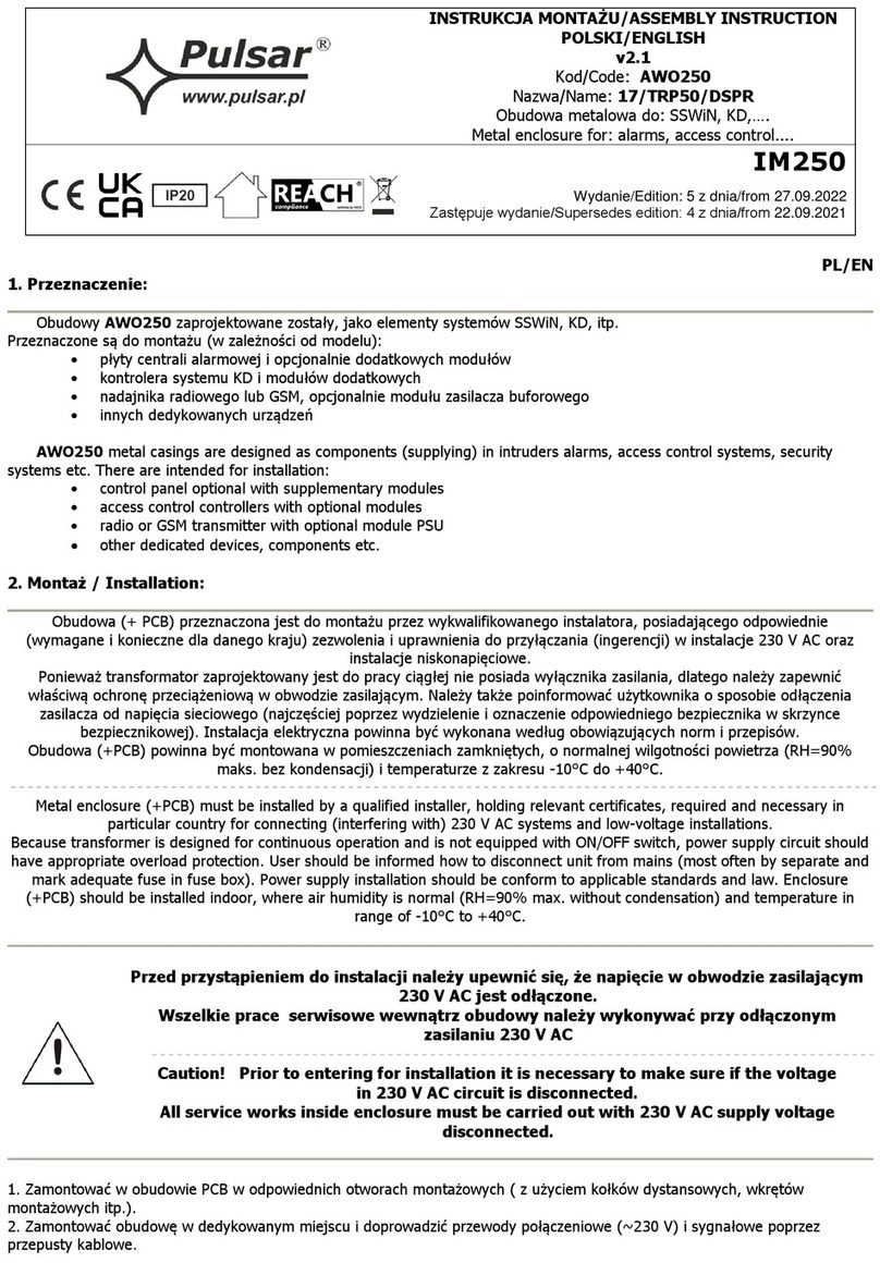 Pulsar 17/TRP50/DSPR Manuel utilisateur
