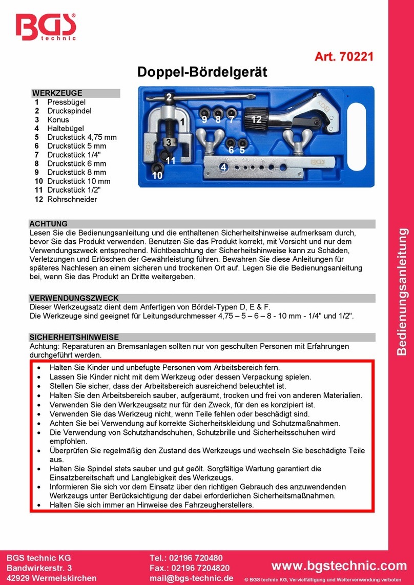 BGS technic 70221 Manuel utilisateur