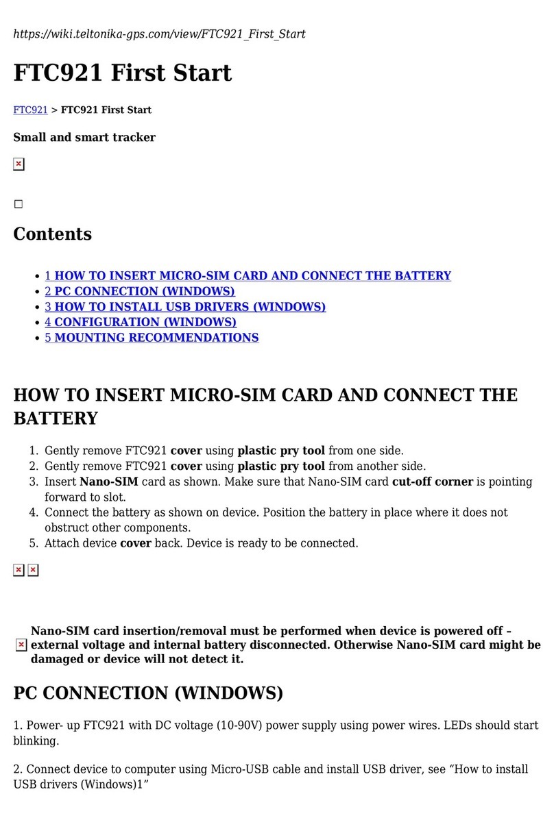 Teltonika Telematics FTC921 Manuel utilisateur
