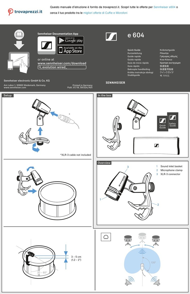 Sennheiser Evolution E 604 Manuel utilisateur Sennheiser Evolution E 604 Manuel utilisateur