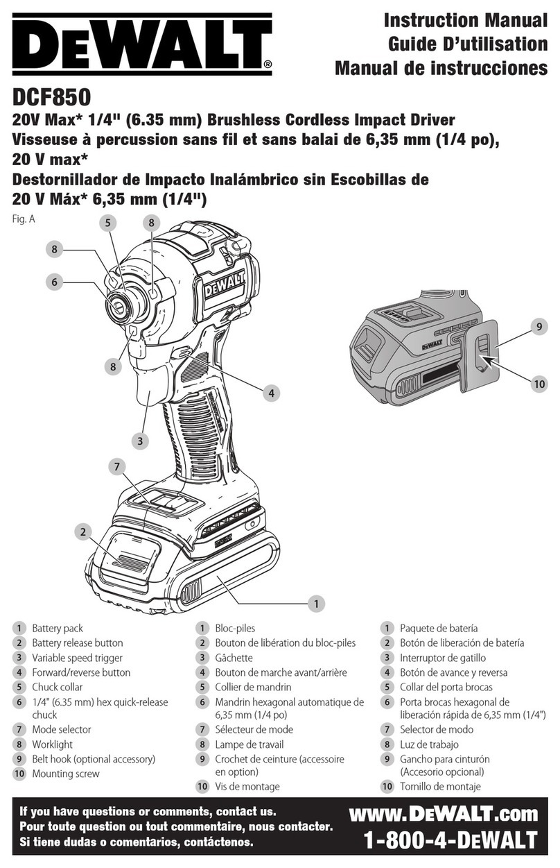 DeWalt DCF850 Manuel utilisateur