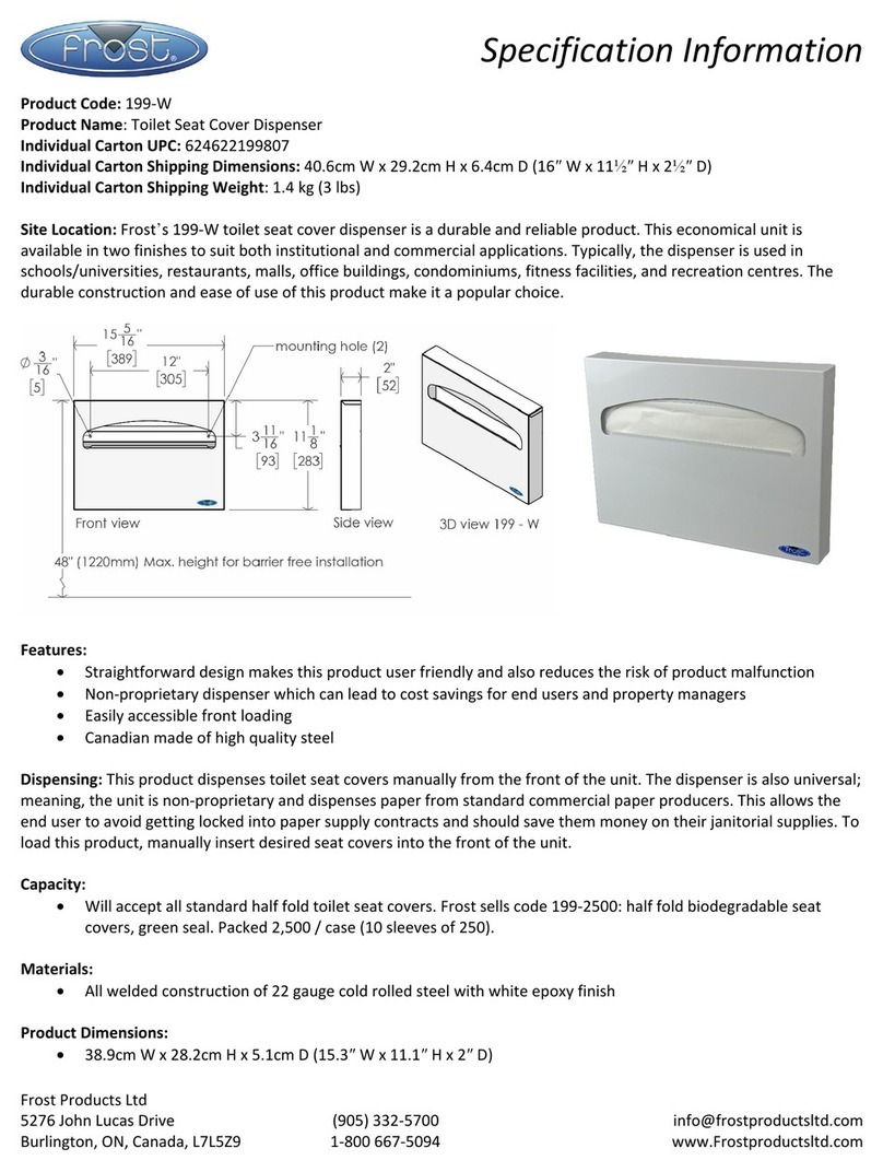 FROST 199-W Feuille d'instructions
