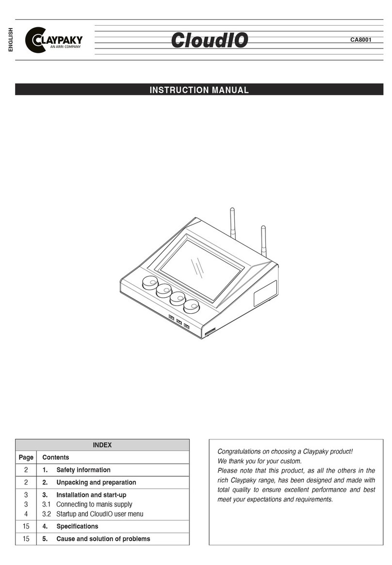 Claypaky CloudIO CA8001 Manuel utilisateur Claypaky CloudIO CA8001 Manuel utilisateur