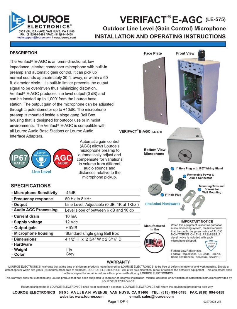 Louroe Electronics VERIFACT E-AGC LE-575 Manuel utilisateur