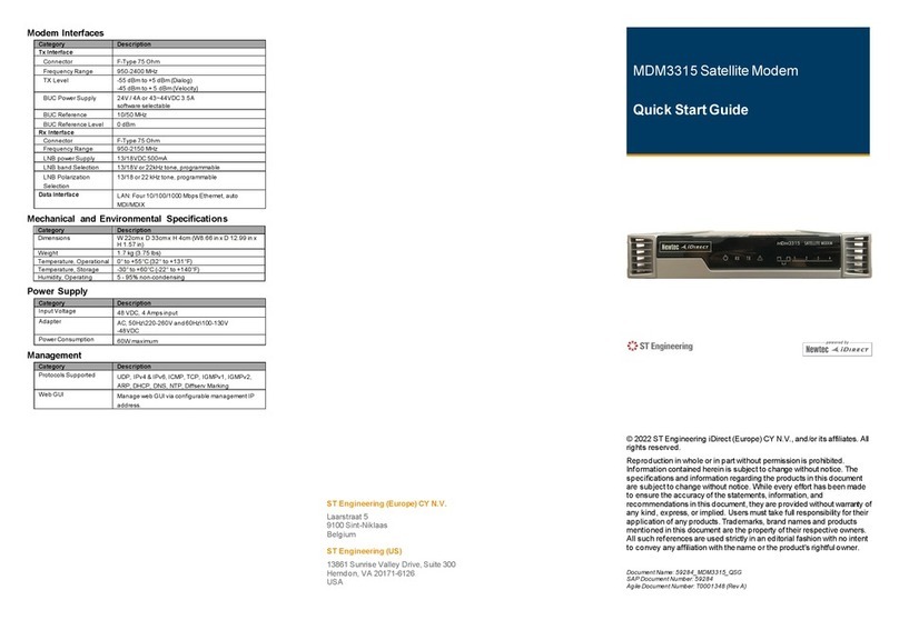 ST Engineering Electronics Newtec iDirect MDM3315 Manuel utilisateur