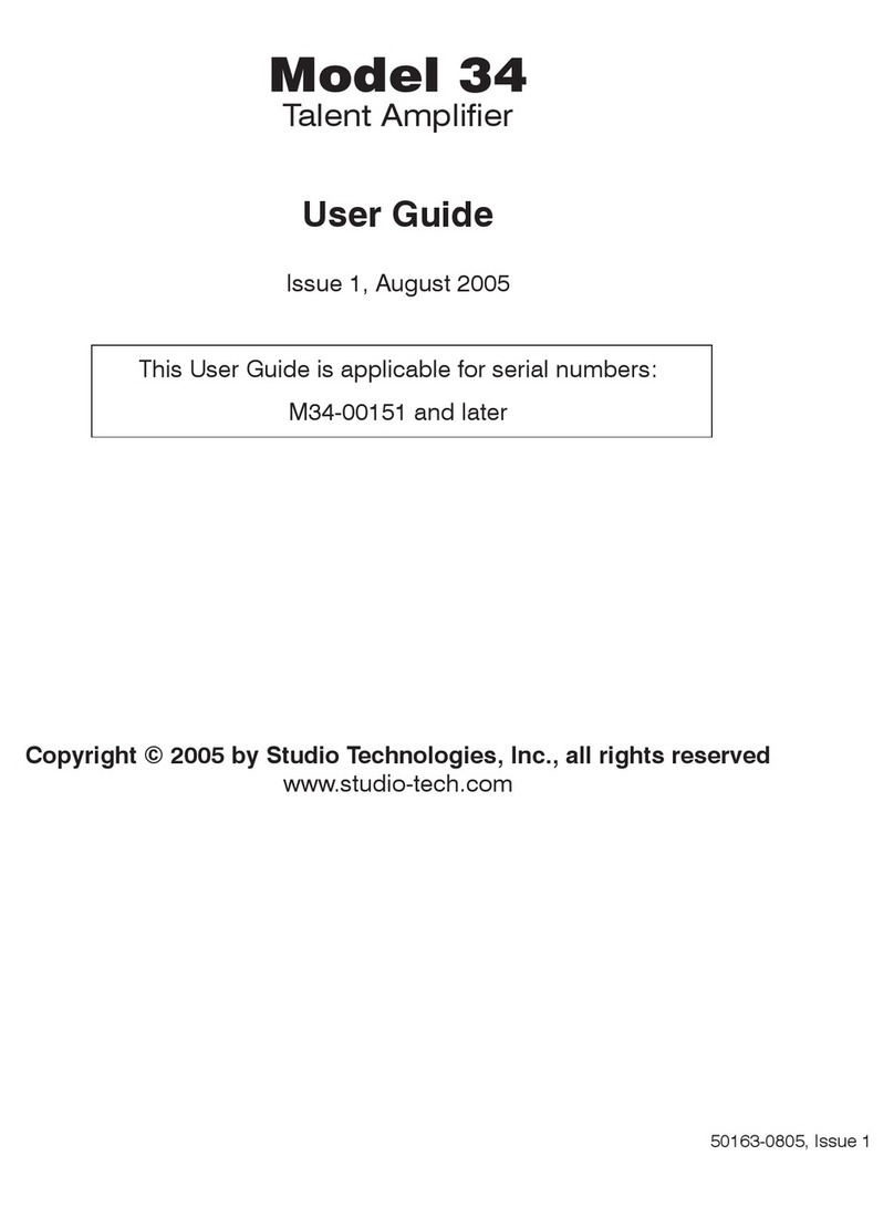 Studio Technologies 34 Manuel utilisateur Studio Technologies 34 Manuel utilisateur