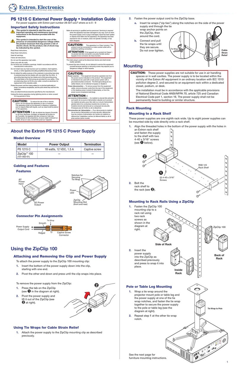 Extron electronics PS 1215 C Manuel utilisateur