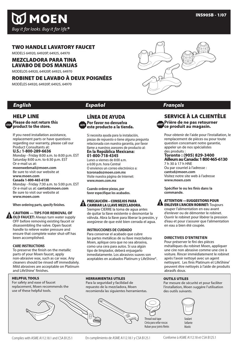 Moen 64920 Manuel utilisateur