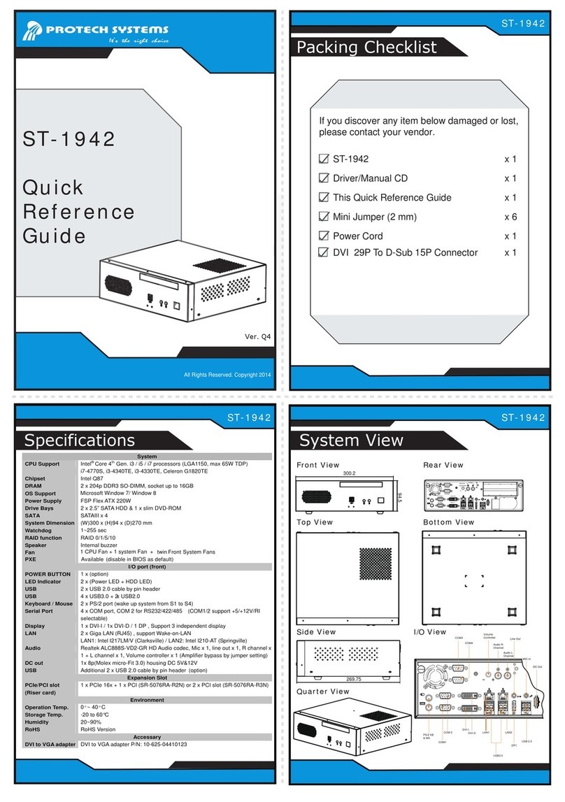Protech Systems ST-1942 Manuel utilisateur Protech Systems ST-1942 Manuel utilisateur