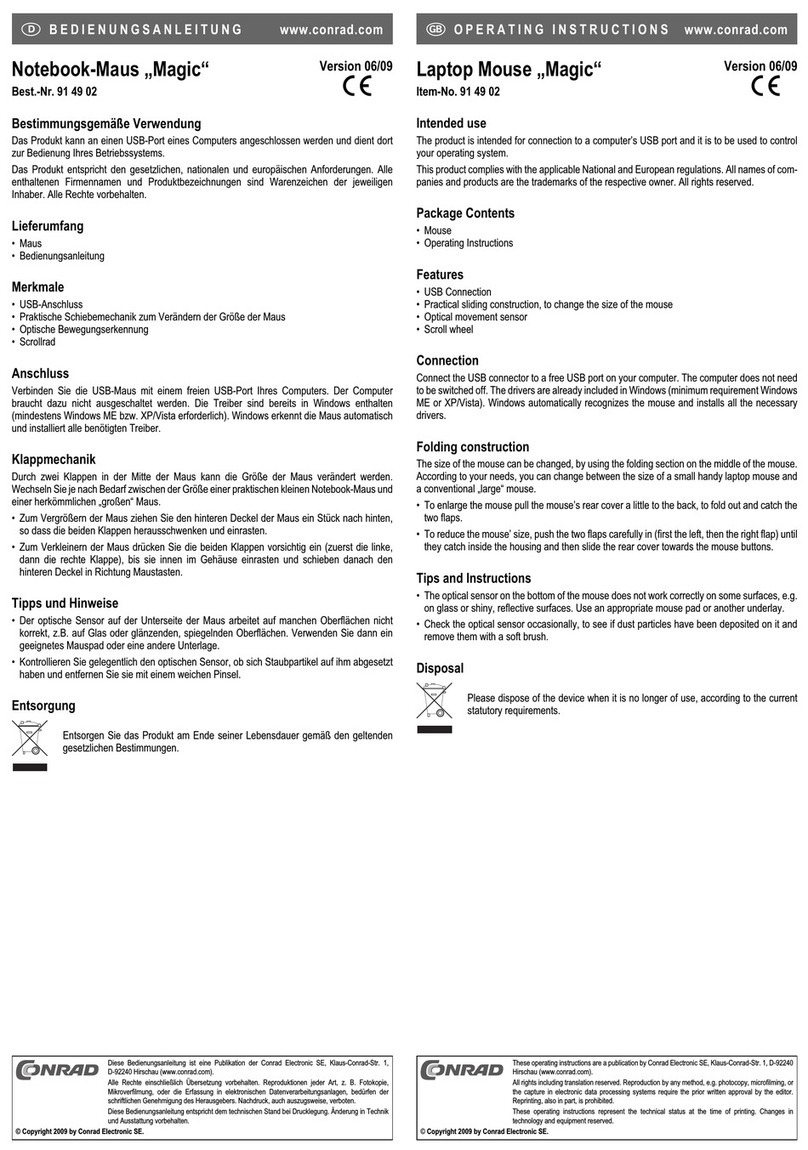 Conrad Magic Manuel utilisateur