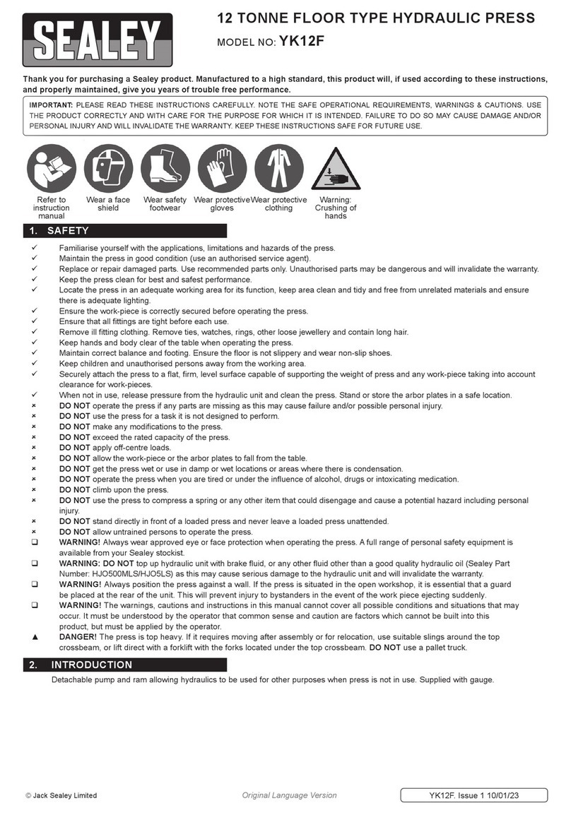 Sealey YK12F Manuel utilisateur