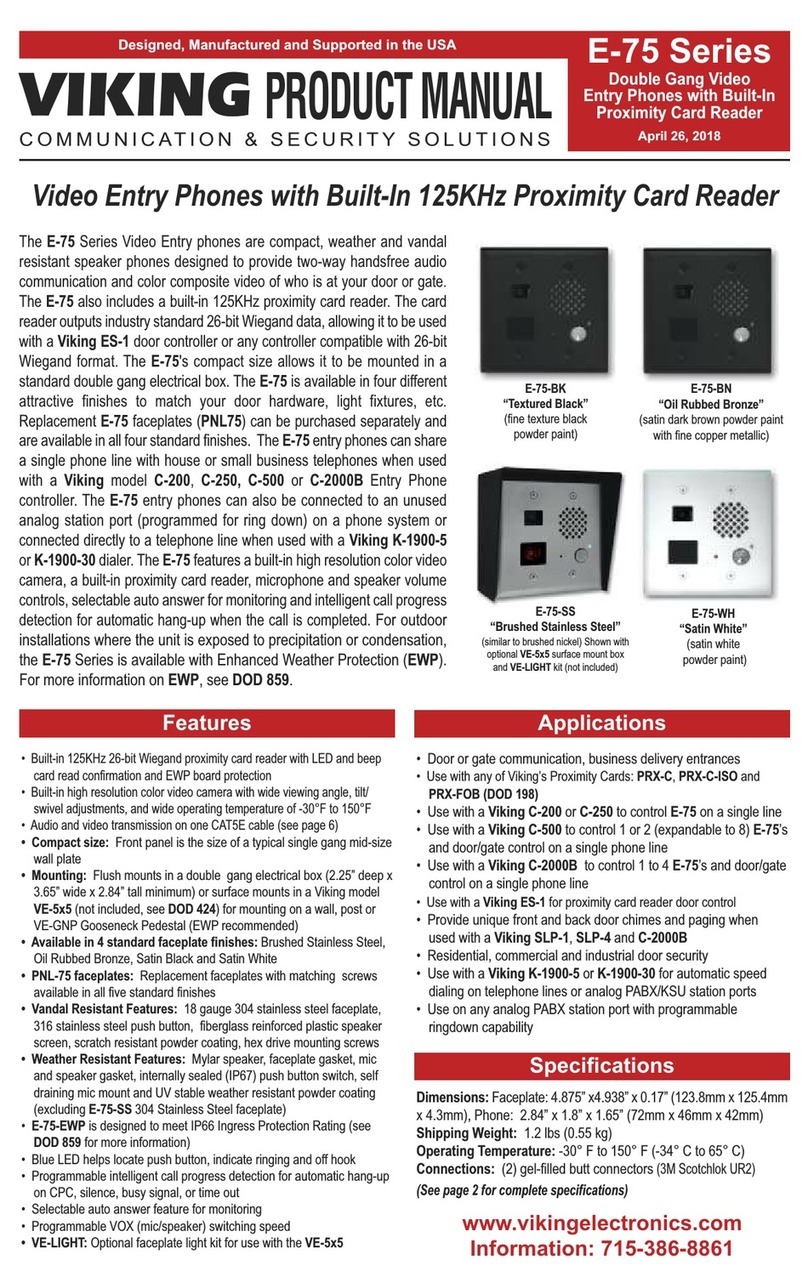 Viking E-75 Series Manuel utilisateur