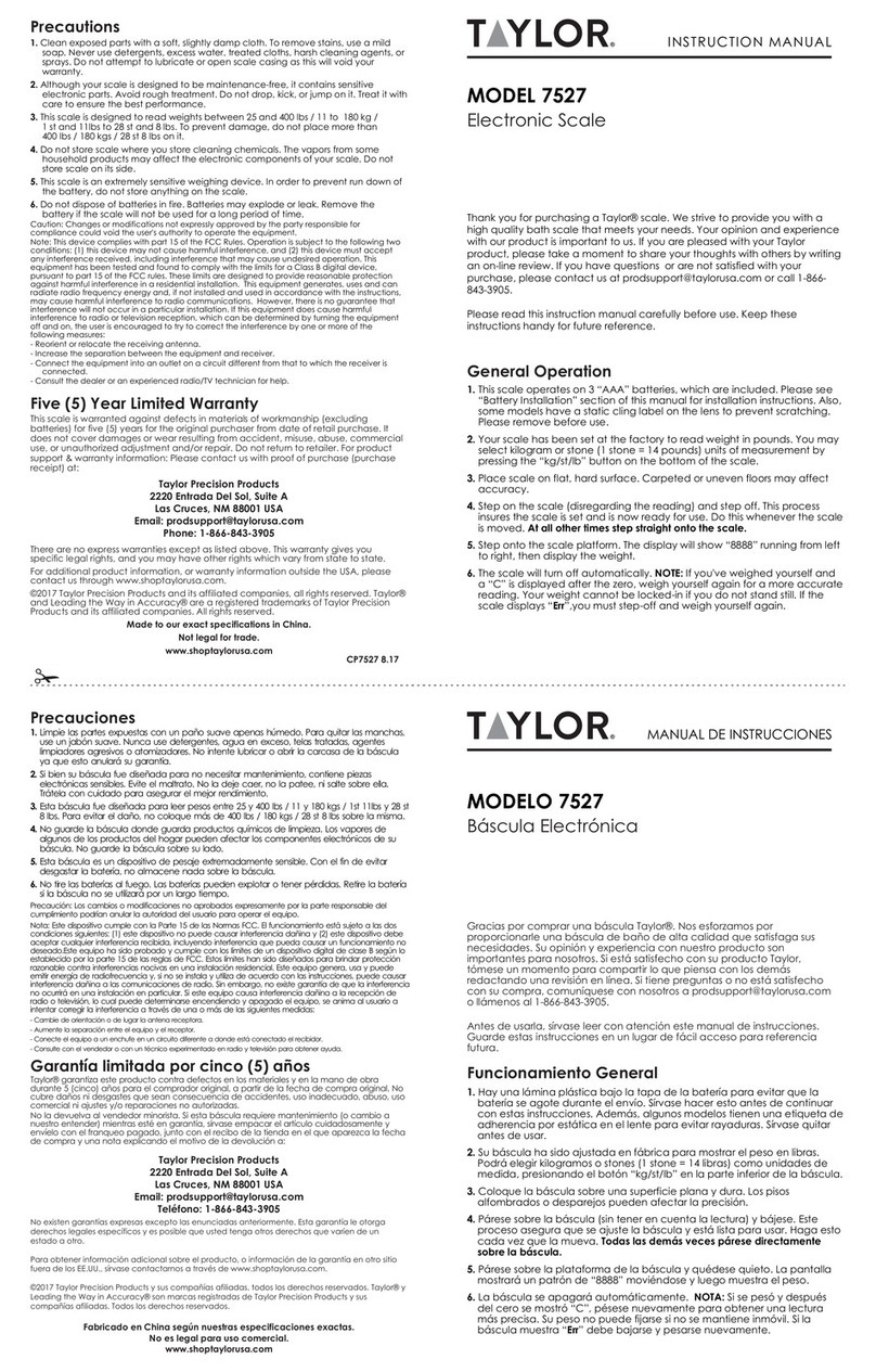 Taylor 7527 Manuel utilisateur