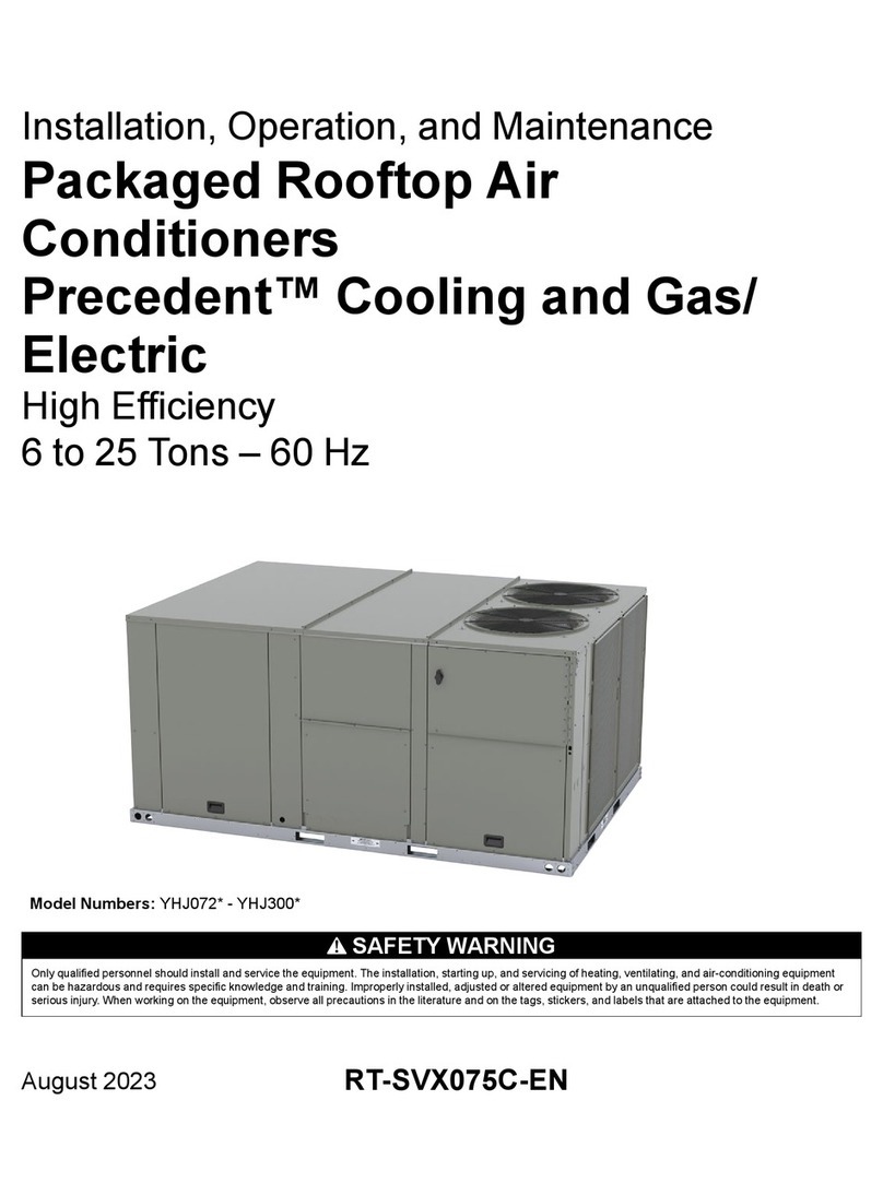 Trane Precedent YHJ072 Instructions d'installation et d'utilisation