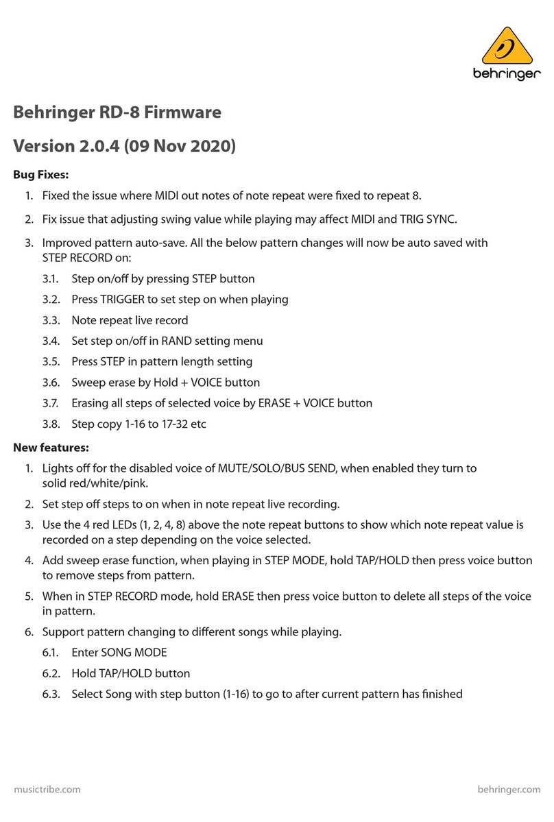 Behringer RHYTHM DESIGNER RD-8 Manuel utilisateur