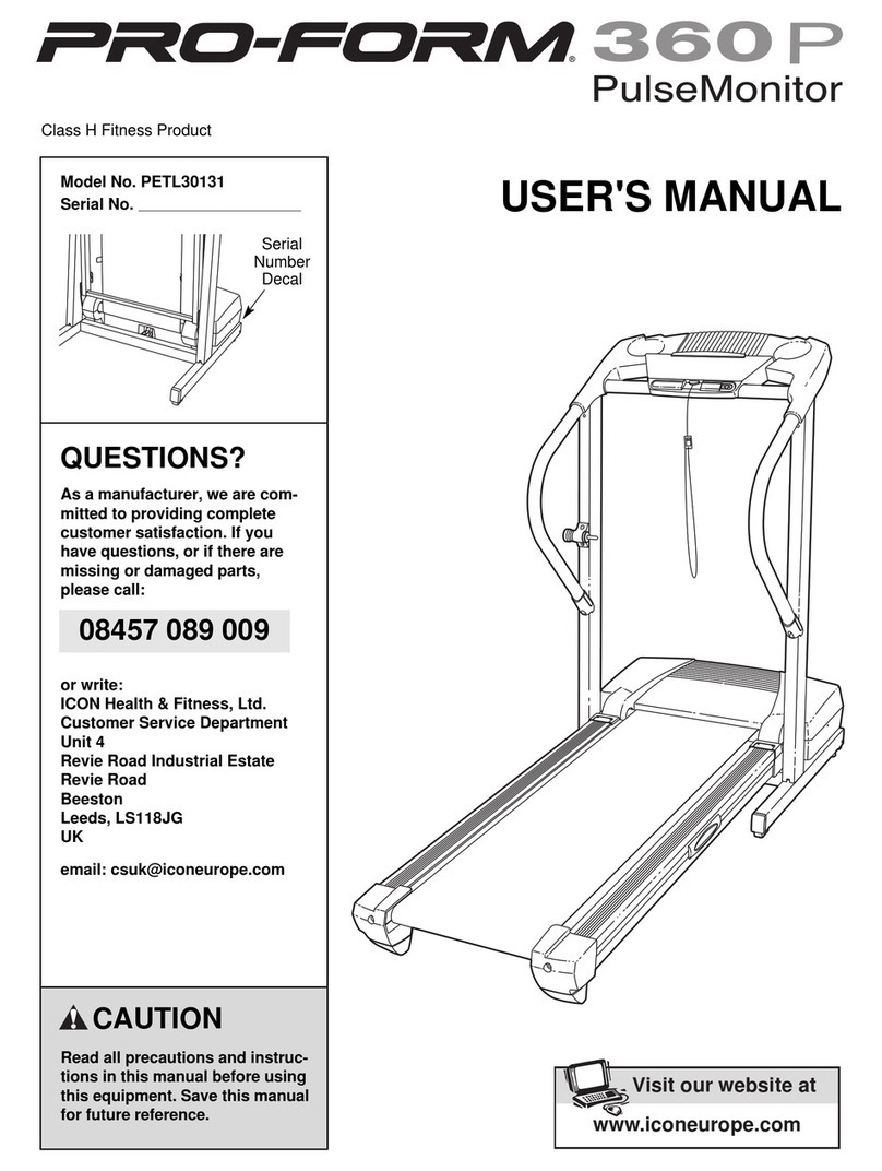 ICON PRO-FORM 360P PulseMonitor Manuel utilisateur