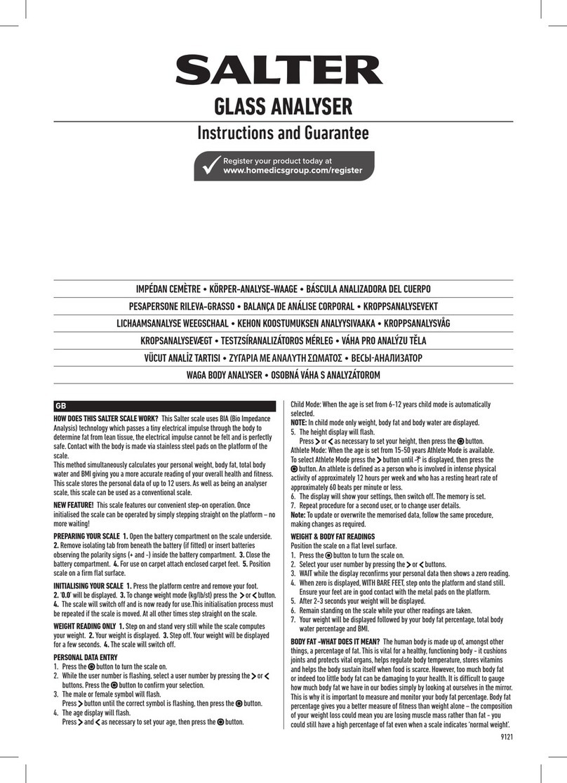 Salter BK3R Fiche d'information produit