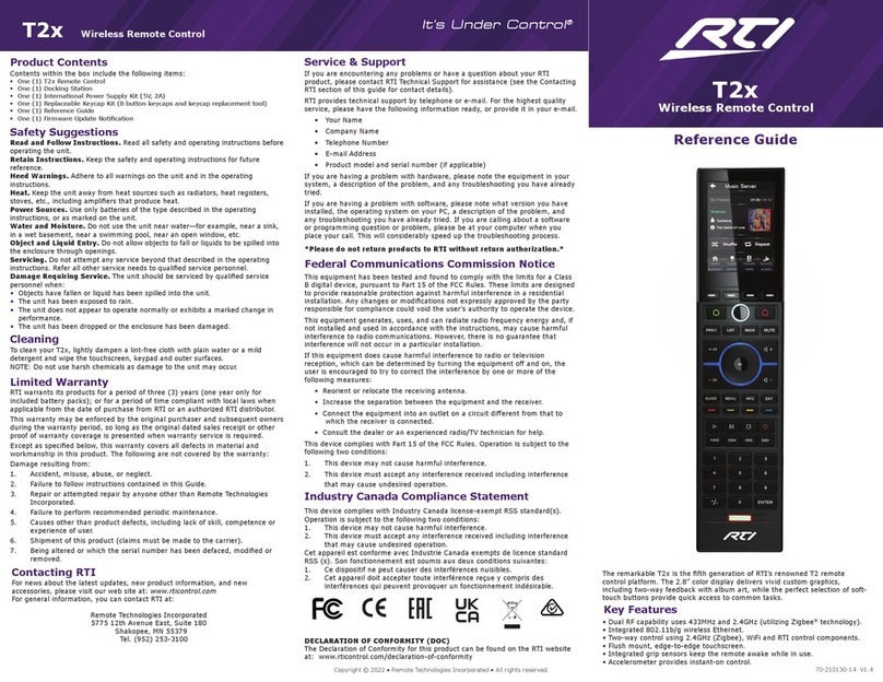 RTI T2x Manuel utilisateur