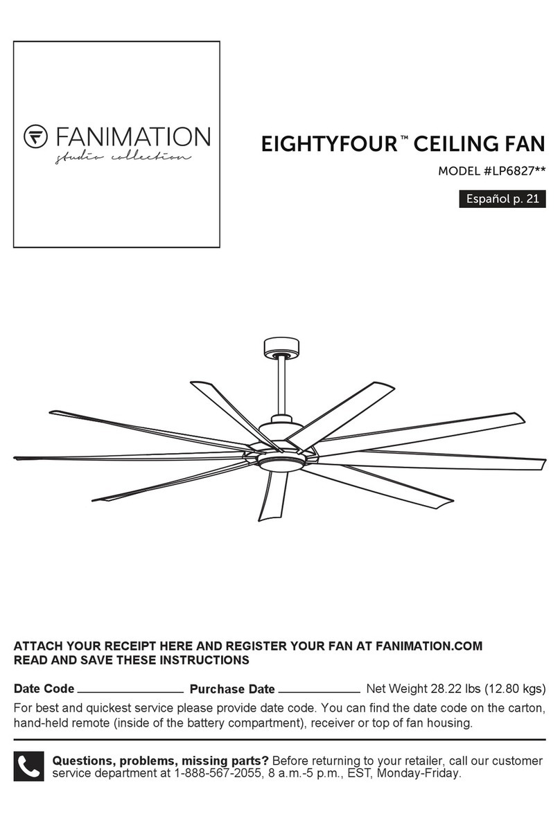 Fanimation EIGHTYFOUR LP6827 Series Manuel utilisateur