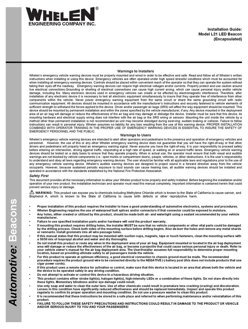 Whelen Engineering Company L21HAM Manuel utilisateur