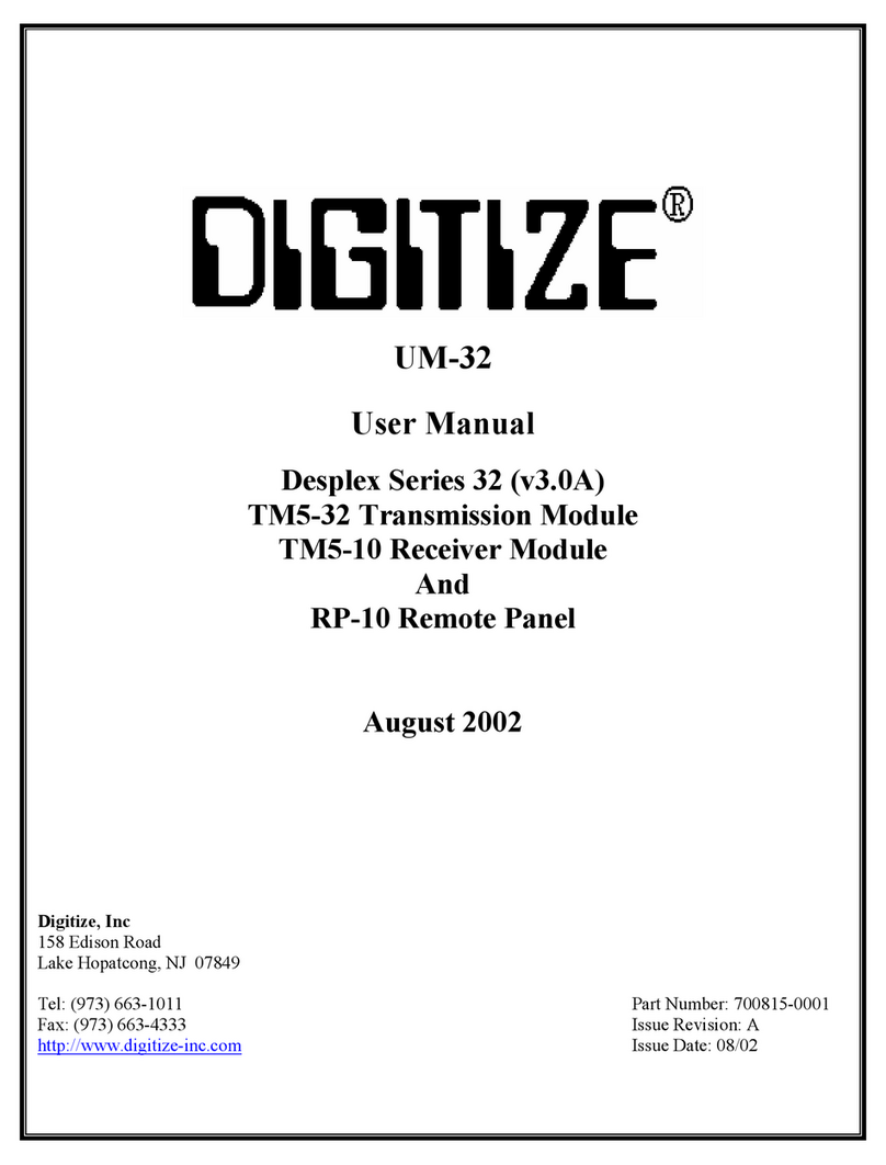 DIGITIZE Desplex 32 Series Manuel utilisateur DIGITIZE Desplex 32 Series Manuel utilisateur