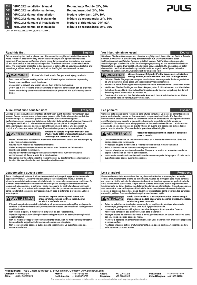 Puls YR80.242 Manuel utilisateur