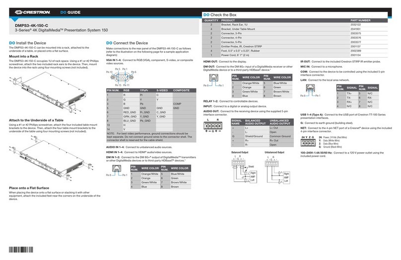Crestron 4K DigitalMedia 3-Series Dessin dimensionnel