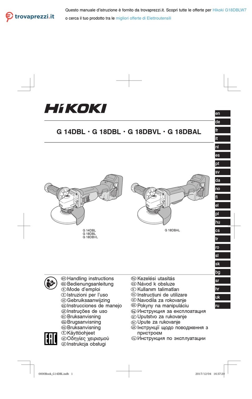 HIKOKI G 14DBL Manuel utilisateur