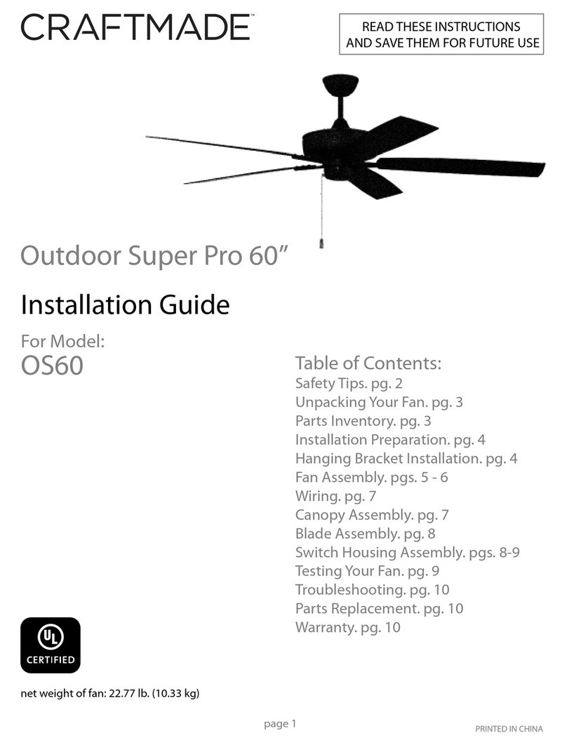 Craftmade OS60 Manuel utilisateur