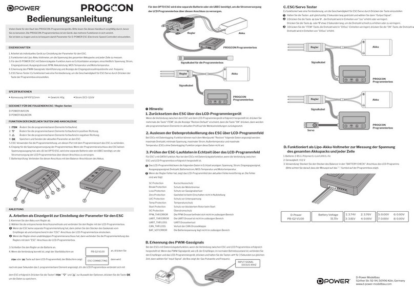 D-POWER PROGCON Manuel utilisateur