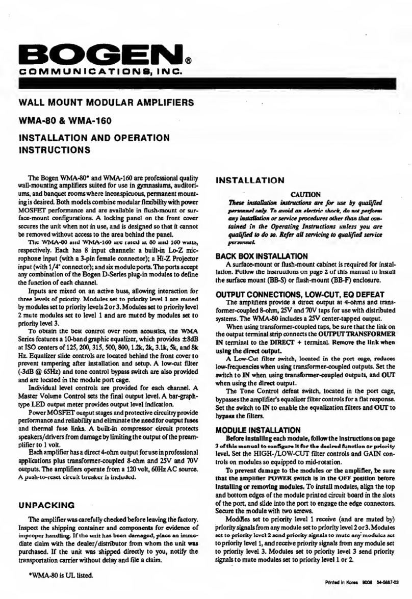 Bogen WMA-80 Manuel du propriétaire