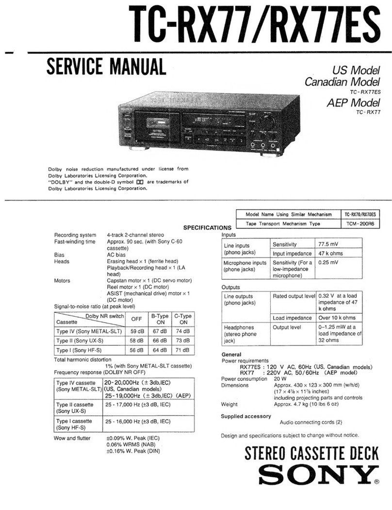 Sony TC-RX77 Manuel utilisateur