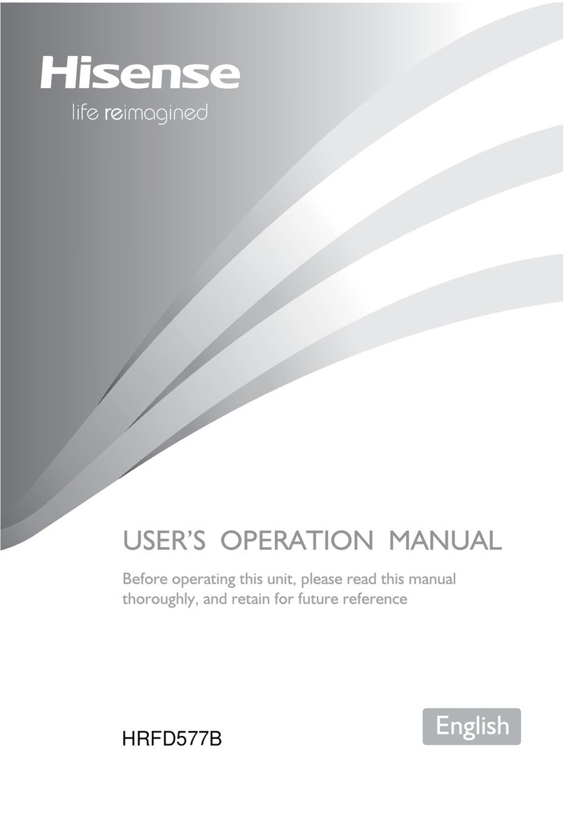 Hisense HRFD577B Instructions de montage Hisense HRFD577B Instructions de montage