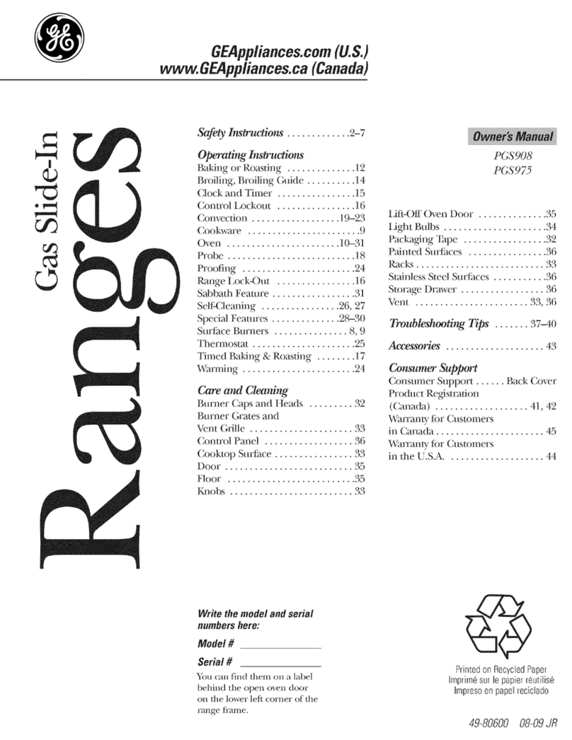GE Profile PGS908 Manuel utilisateur